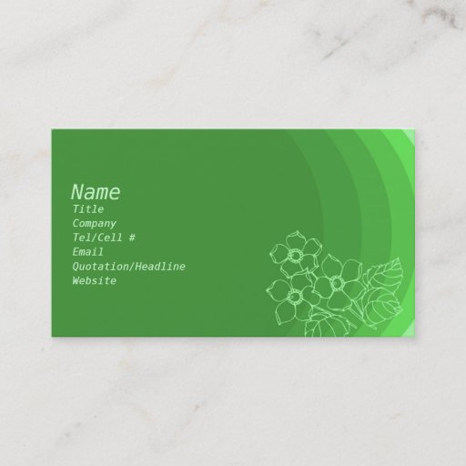 Customizable In the Green Business Card