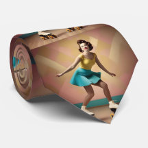 In The Groove Lady Roller Skating Backwards,