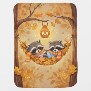  In the Hammock, Raccoons Baby Blanket