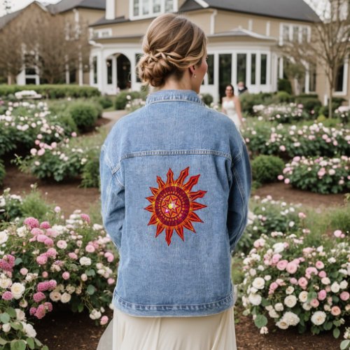 In the heart of the sun _ where silence glows Denim Jacket