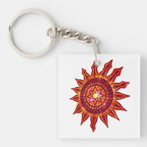 In the heart of the sun _ where silence glows Keychain