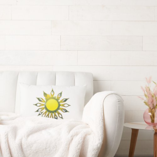 In the heart of the sun _ where silence glows Lumbar Pillow