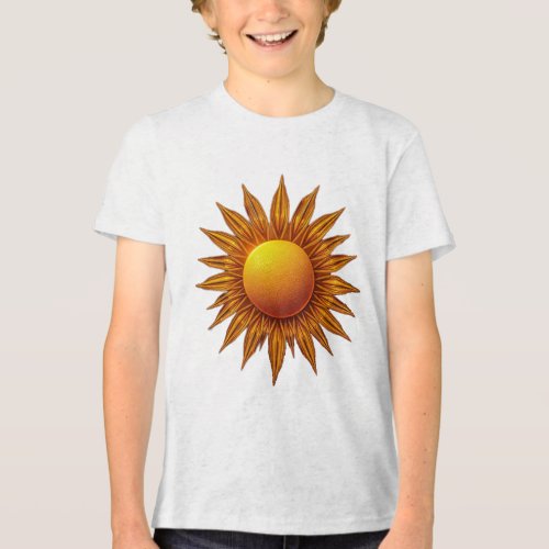 In the heart of the sun _ where silence glows Tri_Blend Shirt