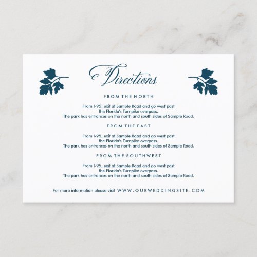 In the Herb Garden Wedding Directions Card