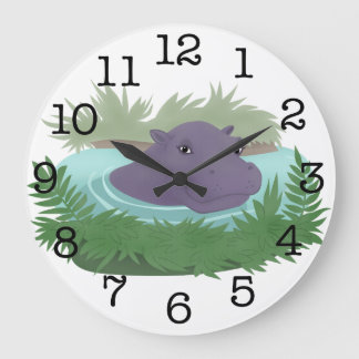 In the Hippo Pond Large Clock