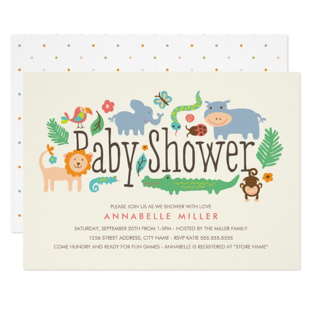 In The Jungle Baby Shower Invite