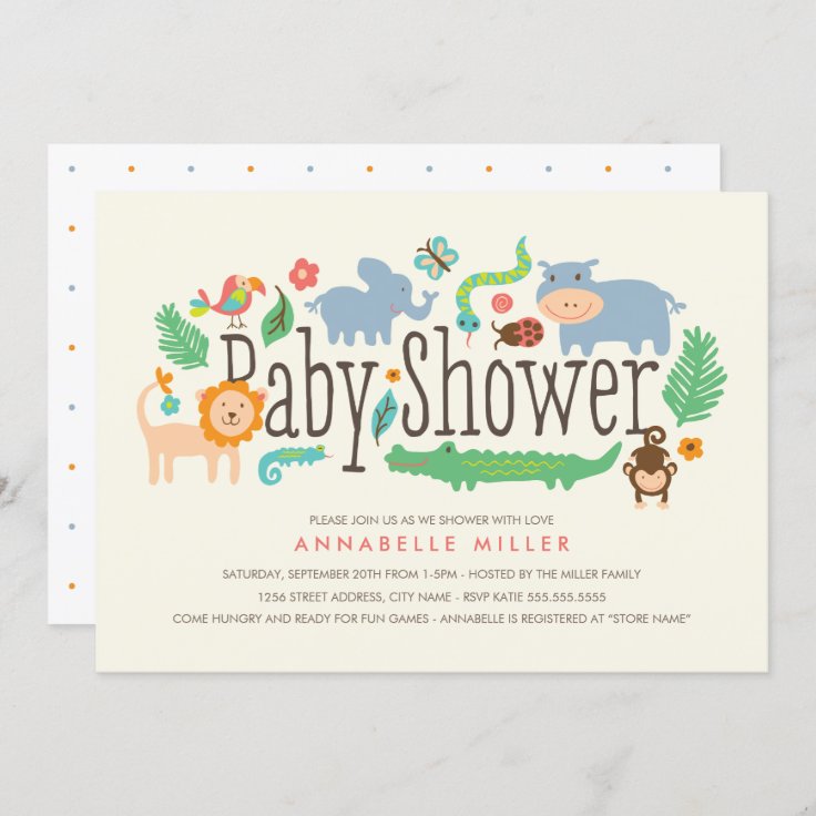 In the Jungle Baby Shower Invite | Zazzle