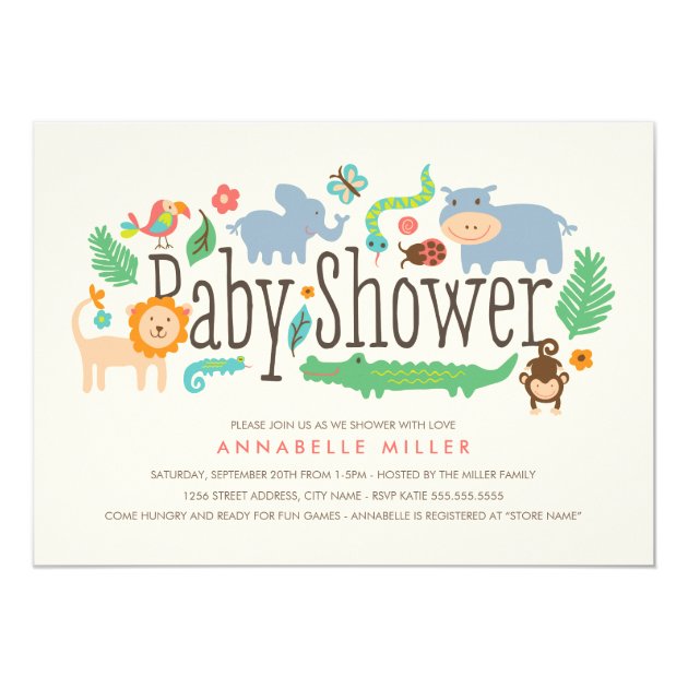 In The Jungle Baby Shower Invite