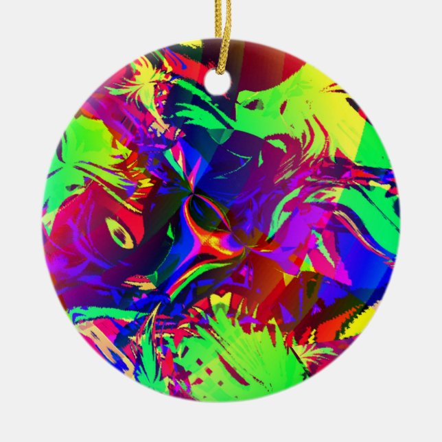 In the Jungle, the Mighty Jungle Ceramic Ornament (Front)