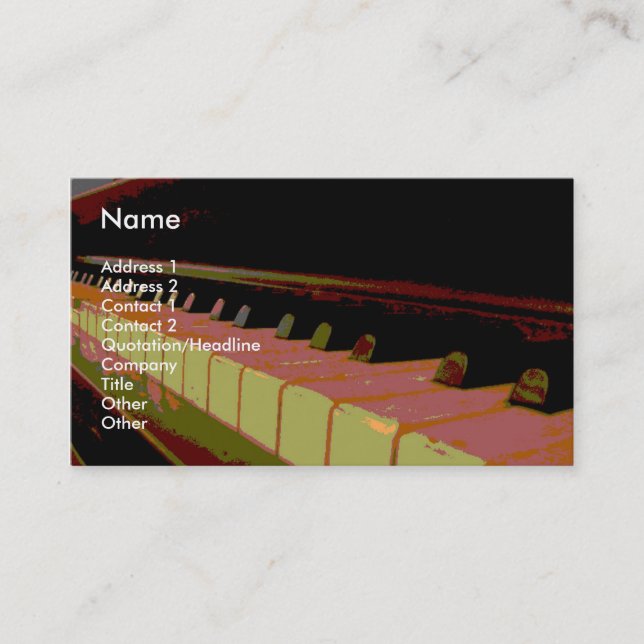 "In the Key Of Berries and Cream" Business Card (Front)