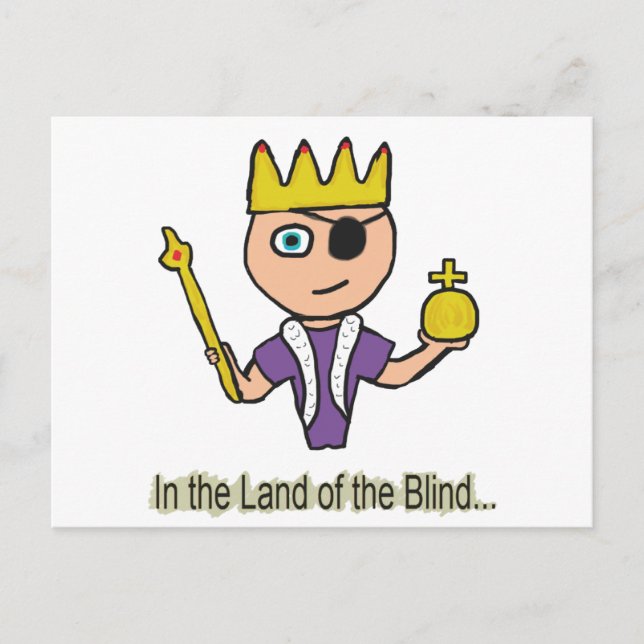 In The Land Of The Blind Postcard (Front)