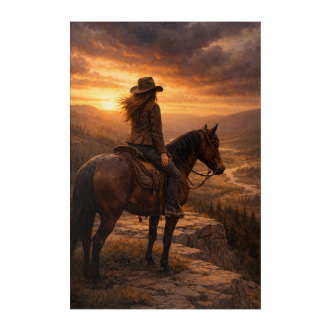 In the Light | Horse and Rider | Acrylic Wall Art (Front)