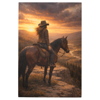 In the Light | Horse and Rider | Metal Wall Art
