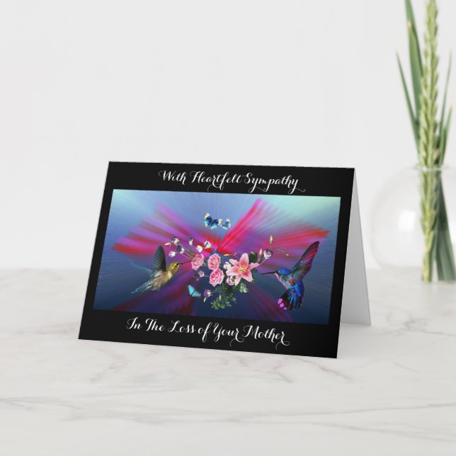 In the Loss of your Mother Elegant Sympathy Card (Front)