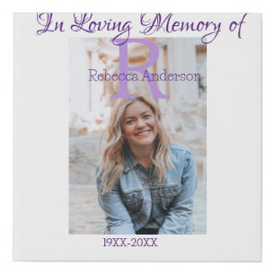 In the loving memory of memory keepsake add year n faux canvas print