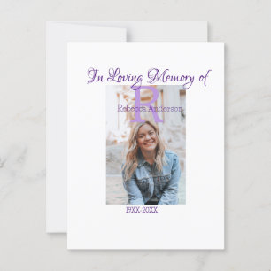 In the loving memory of memory keepsake add year n postcard