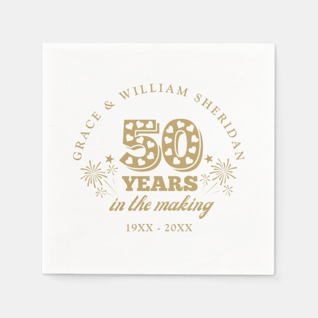 In The Making 50th Wedding Anniversary Napkins (Front)