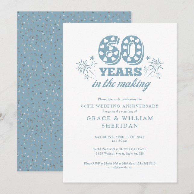 In The Making 60th Wedding Anniversary Invitation (Front/Back)