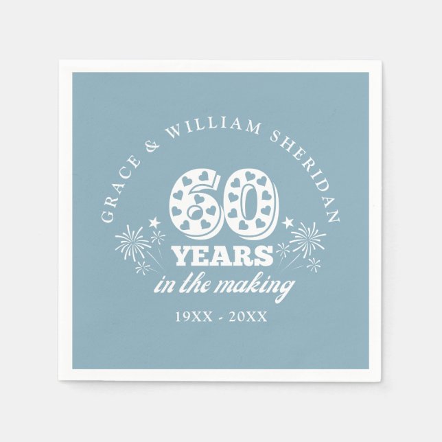 In The Making 60th Wedding Anniversary Napkins (Front)