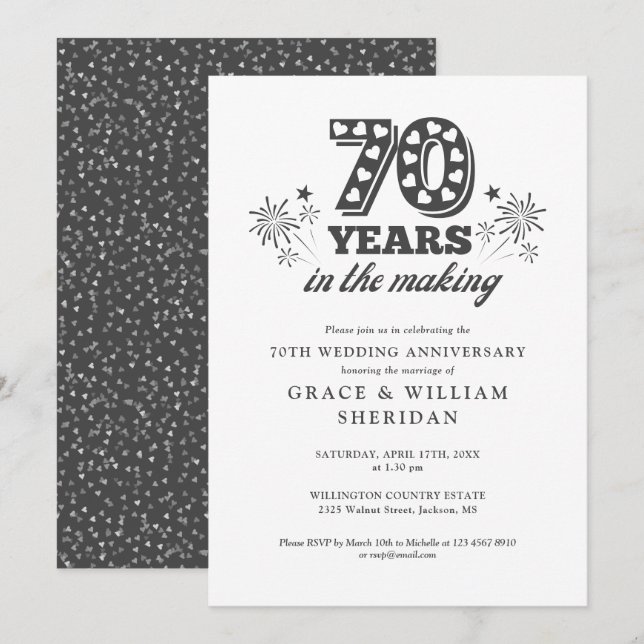 In The Making 70th Wedding Anniversary Invitation (Front/Back)