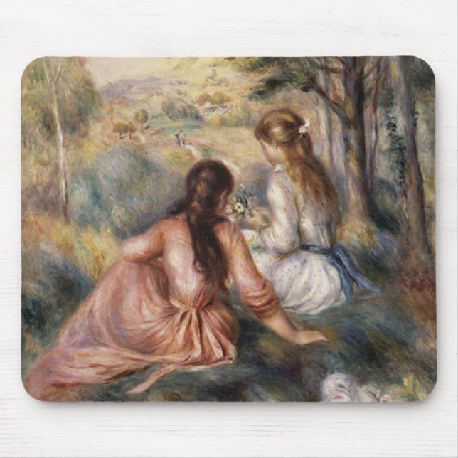 In the Meadow by Pierre-Auguste Renoir Mouse Pad (Front)