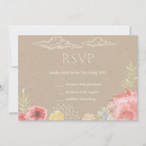 In the Meadow Summer Wedding RSVP Card