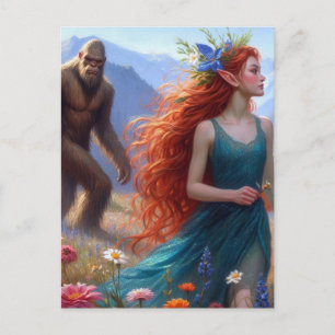 In the Meadow With Sasquatch Postcard