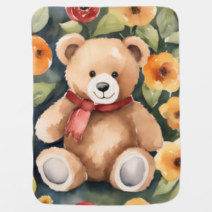 In the middle teddy bear baby blanket