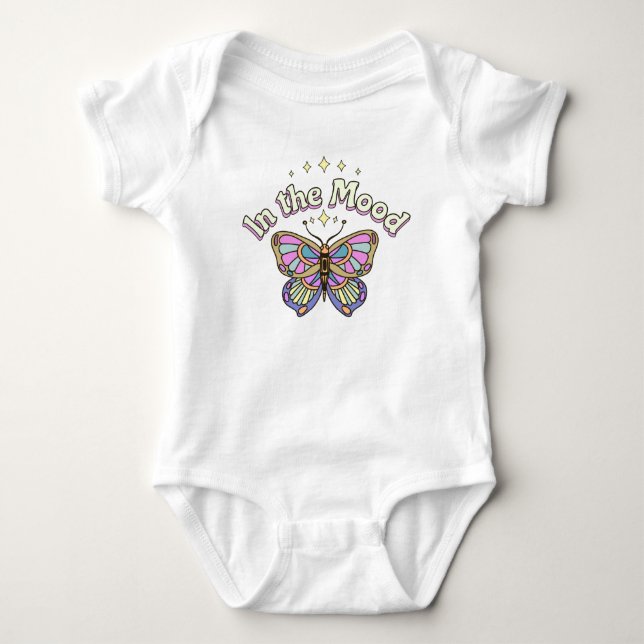 In the Mood Butterfly Stars Baby Bodysuit (Front)