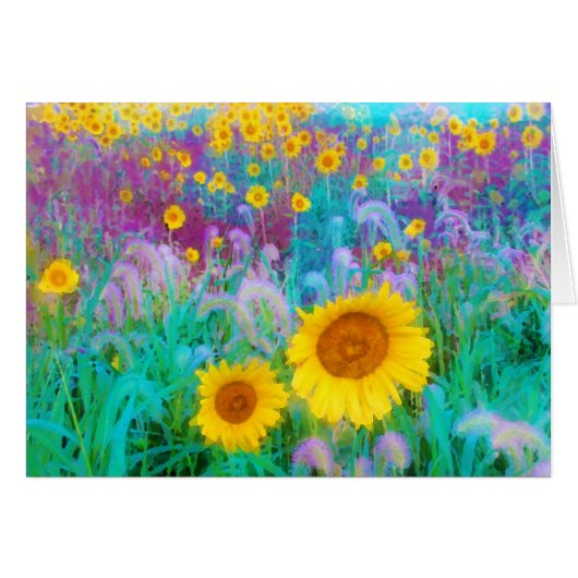 In the morning, Sunflower card (Front Horizontal)