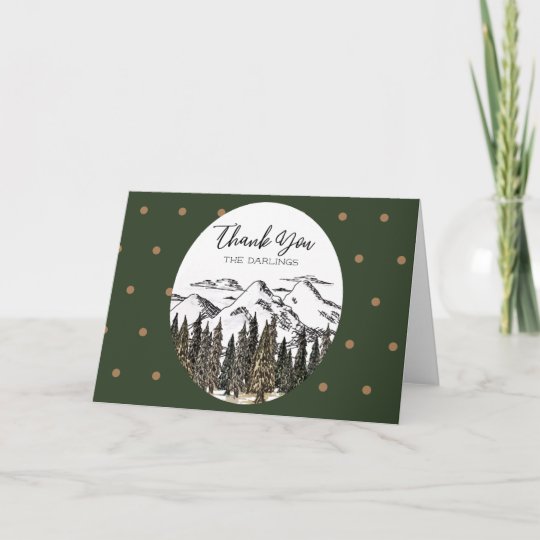 In The Mountains Thank You Card 