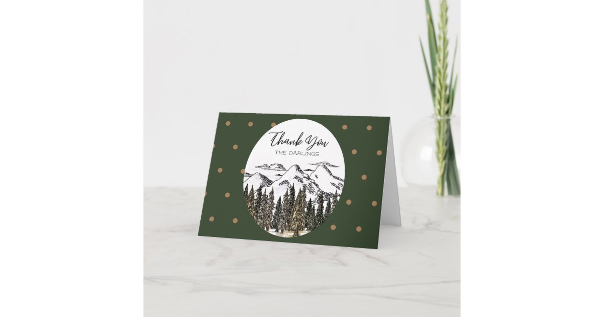 In the Mountains Thank You Card | Zazzle