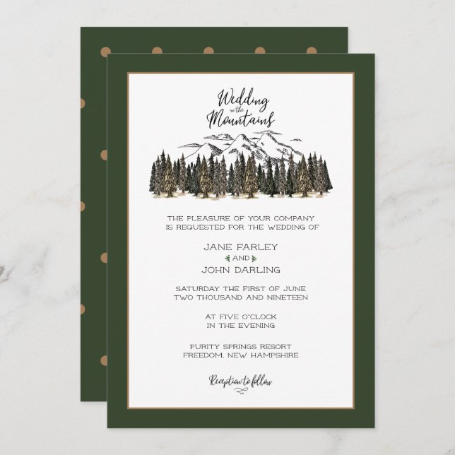 In the Mountains Wedding Invitation (Front/Back)