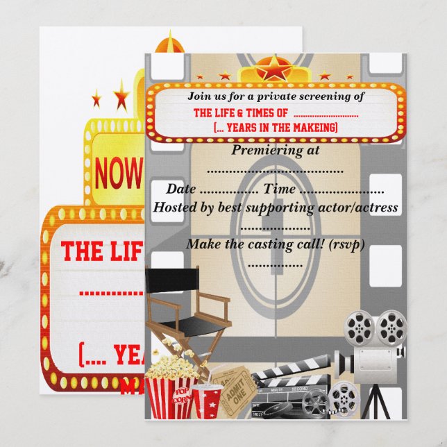 In The Movies - Invitation (Front/Back)
