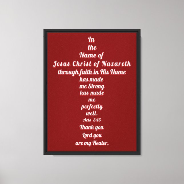 In the Name of Jesus Strong... Canvas Print (Front)