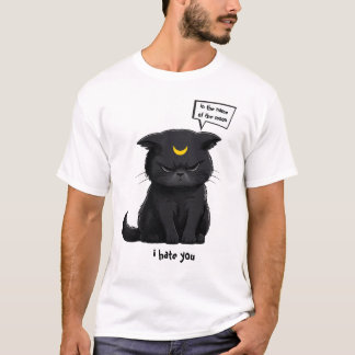 In the Name of the Moon Angry Black Cat T-Shirt