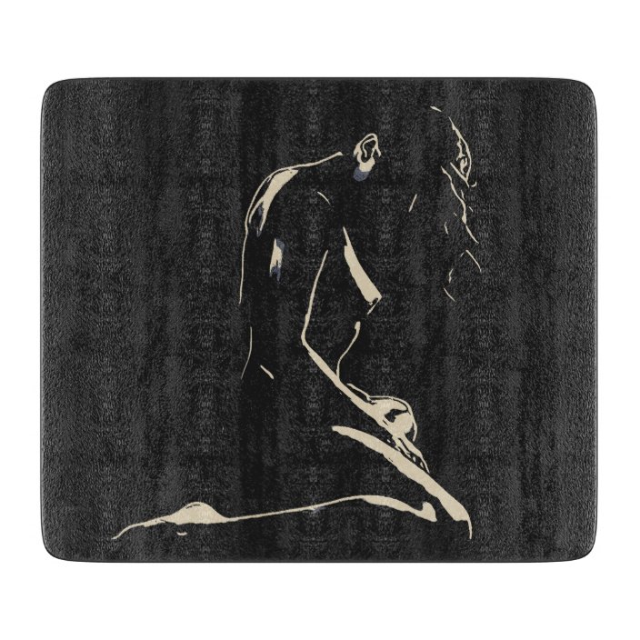 In The Night She Hides Sexy Girl Stencil Art Cutting Board 5110