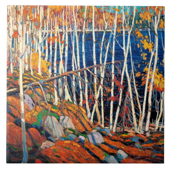 In the Northland, fine art by Tom Thomson, Ceramic Tile (Front)