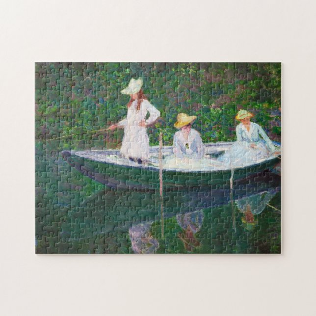 In the Norwegian Boat at Giverny Claude Monet Jigsaw Puzzle (Horizontal)