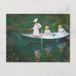 In the Norwegian Boat at Giverny Claude Monet Postcard
