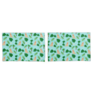 In the Ocean Blue Tropical Pups Pillowcases