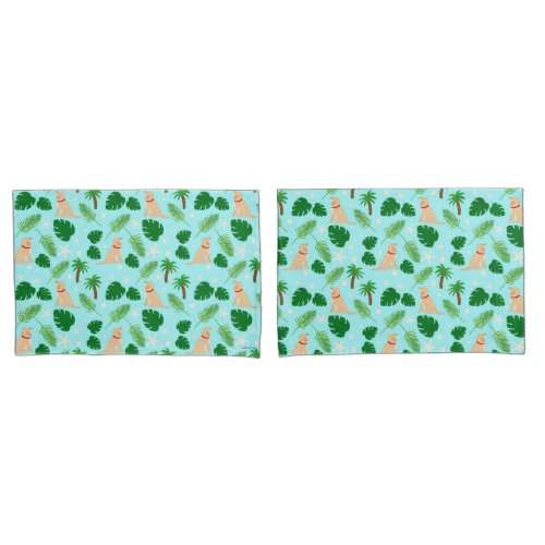 In the Ocean Blue Tropical Pups Pillowcases