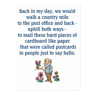 In the Old Days Funny Postcard