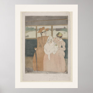 In the Omnibus by Mary Cassatt - Vintage Poster