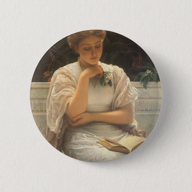 In the Orangery by Charles Edward Perugini Button (Front)