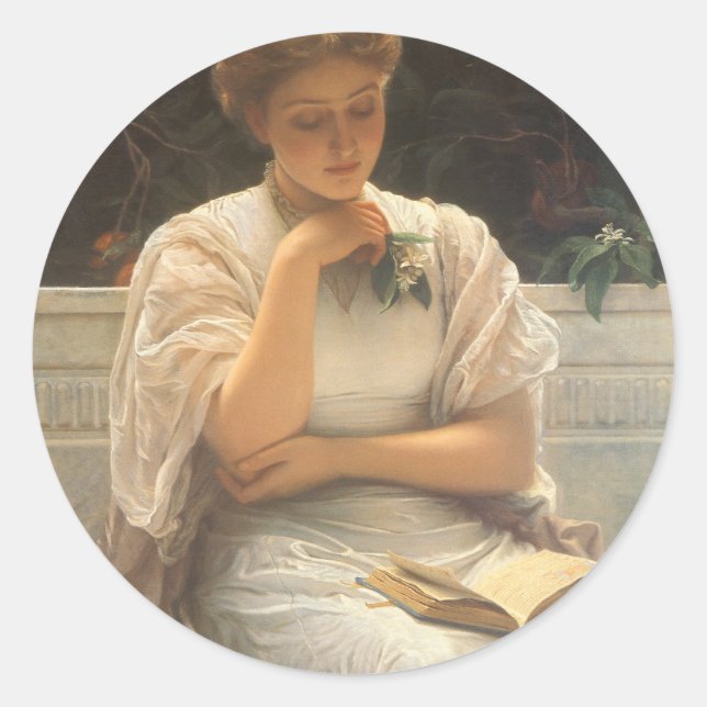 In the Orangery by Charles Edward Perugini Classic Round Sticker (Front)