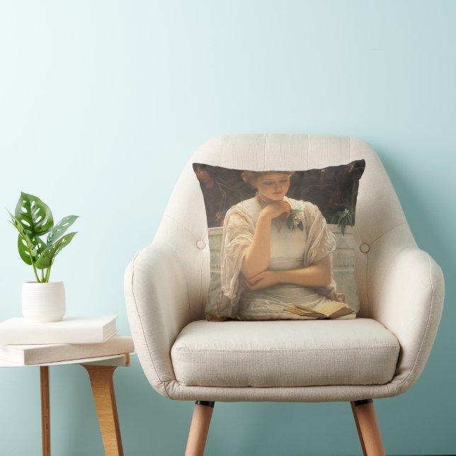 In the Orangery by Charles Edward Perugini Throw Pillow (Chair)