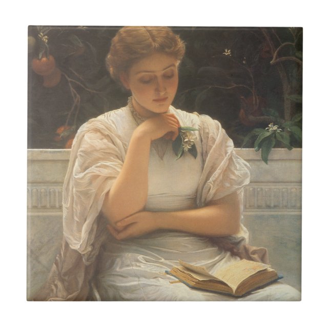 In the Orangery by Charles Edward Perugini Tile (Front)