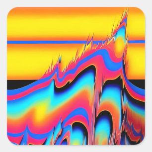 In the Panned Flash of Synthetic Forms - Ken Gage Square Sticker