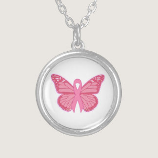 In The Pink Butterfly Silver Plated Necklace